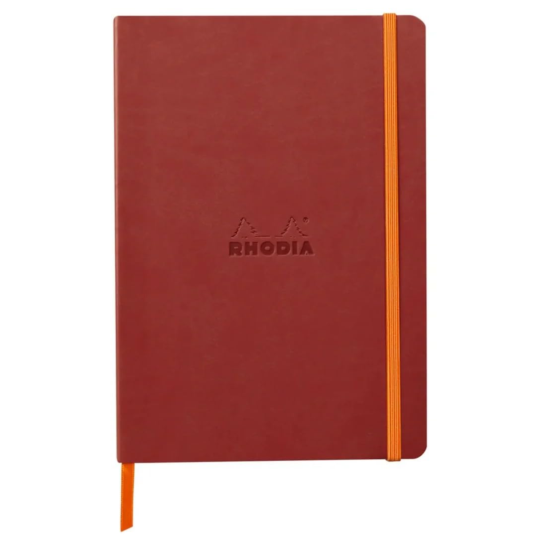 RHODIA 117437C - Nacarat Soft Notebook - A5 - Dotted Dot - 160 pages - Ivory Clairefontaine Paper 90 g/m - Bookmark, Elastic Closure - Faux Leather Cover - Rhodiarama Collection