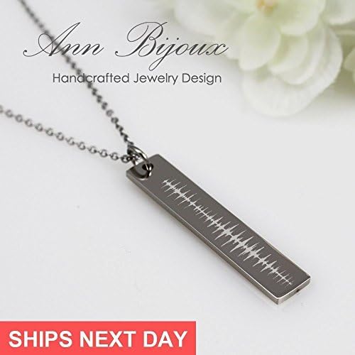 Stainless Steel Heartbeat Necklace Baby Sonogram Pendant Sound Wave Ultrasound Wave Keepsake Memorial Gift