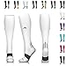 NEWZILL Medical Compression Socks for Women & Men Circulation 20-30 mmHg, Best for Running Athletic Hiking Travel Flight Nurses (White, L/XL)