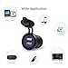 Rydonair Aluminum 4.2A Dual USB Charger Socket Power Outlet 2.1A & 2.1A with Blue LED for Marine, Boat, Car, Golf Cart, UTV, ATV, etc (Black)