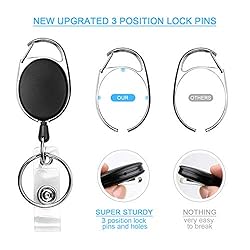 Teskyer Badge Reel, 2 Pack Retractable Badge