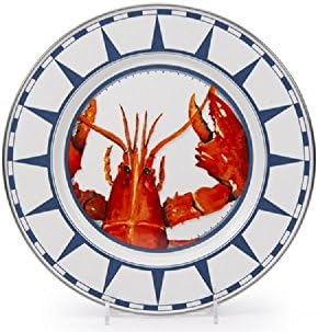 Golden Rabbit Enamelware, 4pc Dinner Plate Set, Lobster, 10½ inch Dinner Plate