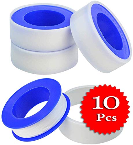 10 Rolls Thread Seal Tapes,1/2 inch Teflon Tape PTFE Pipe Sealant Tape for Leak Water, Plumbers, Plumbing, Air Head, Thread Pipe Plumbers Thread Tape