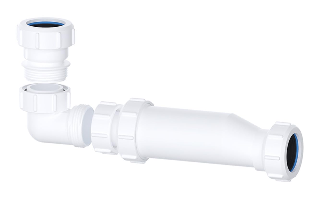 PlumbEZ Multi-Orientation 1-1/4" Self-Closing Basin Waste Trap 32mm - Space Saver Sink Waste Kit, Bathroom Sink Waste, Waterless Sink Trap with Vertical or Horizontal Basin Trap Capability