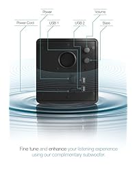 Sharper Image SBT5013   Altavoces de agua con Bluetooth y luces para pared, 2,1 estéreo, con altavoz de graves, funciona también como altavoces de ordenador