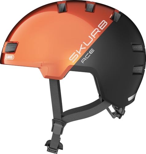 ABUS Stadthelm Skurb ACE - Stylischer Fahrradhelm im Alltag, beim Skaten, BMX-Fahren oder Longboarden - Orange (Goldfish orange), Größe L
