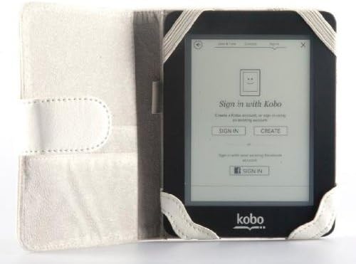ODYSSEY protective cover for Kobo Mini (Magnetic clasp, durable materials, stylish design) - white