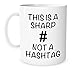 The Coffee Corner - This Is A Sharp Not A Hashtag Music Teacher Mug - 11 Ounce White Ceramic Coffee or Tea Mug - Music Teacher Gift, Piano Teacher Gift, Guitar Teacher Gift
