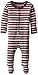 L'Ovedbaby Unisex-Baby Organic Cotton Footed Overall, Eggplant Stripe, 0-3 Months