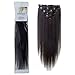 Emosa 100% Real Human Hair Clips in Hair Extensions Full Head #1 Jet Black #1B Natural Black