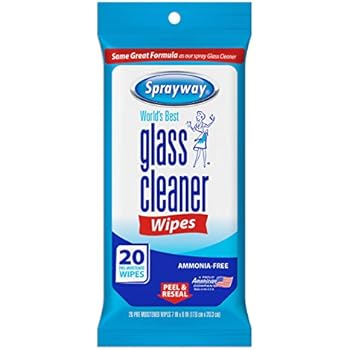 Sprayway SW199R Ammonia-Free Glass Cleaner Wipes, Fresh Scent, 20 Count