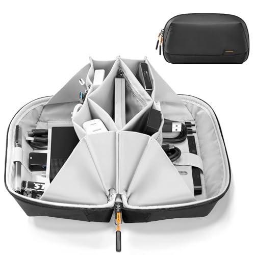 TERRIFI Electronics Organizer Travel Case - Waterproof Tech Pouch, Large Travel-Friendly Bag for Electronic Accessories, Cable, Cord, Charger, Phone - Ideal Tech Organizer for On-the-Go