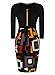 Miusol Women's Deep-V Neck 2/3 Sleeve Slim Sexy Business Dress