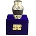Mini Funeral Keepsake Urns, Small Cremation Urn for Human Ashes - Brass Hand Engraved - Fits a Small Amount of Cremated Remains - Burial Urn at Home or Office (Tranquility Brown)