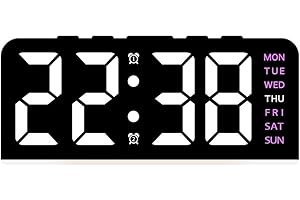 AugustknowU Electronic Mirror Clock with Sound Control and Real Time Temperature Monitoring for Contemporary Spaces (D)