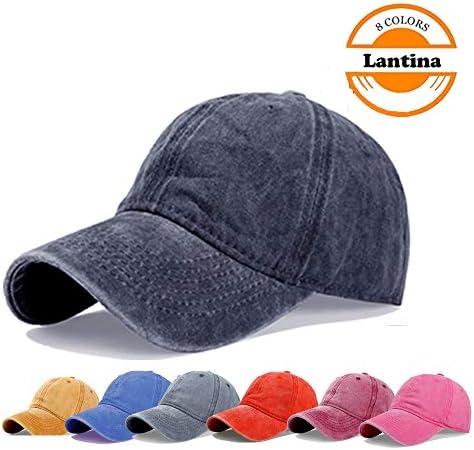 Unisex Men Women Vintage Washed Plain Cotton Adjustable Low Profile Baseball-Cap