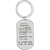 Always Remember You Are Braver Than You Believe Jewelry Keychain Keyring Inspirational Gifts