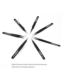 PIXNOR   Pinzas 7 Piece antiestático ESD Acero Inoxidable Pinzas de precisión para electrónica,...