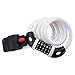 GoFriend Bike Lock High Security 5 Digit Resettable Combination Coiling Cable Lock Best for Bicycle Outdoors, 1.2mx12mm (White)