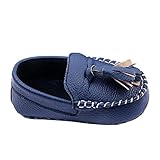 Weixinbuy Toddler Baby's Faux Leather Loafers Soft Flat Boat Shoe Blue 4-8M
