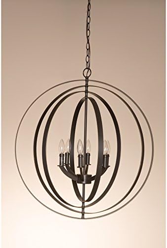 Progress Lighting Equinox 27.75-in 6-Light Antique Bronze Globe Chandelier