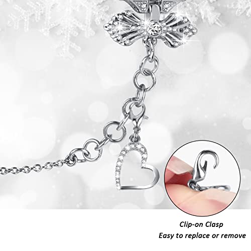 NYENEIL Compatible with Apple Watch Ultra Band 38mm 40mm 41mm 42mm 44mm 45mm 49mm Interchangeable Charms Dressy Bracelet for Women (38MM/40MM/41MM, Silver)