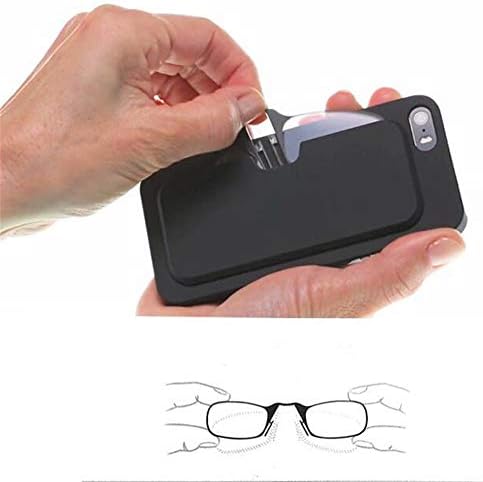 Portable Reading Glasses, Clip Nose Nose Presbyopic Glasses with Case,Unisex,3.00Strength