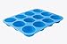 Silicone Muffin Pan Nonstick Bakeware - 12 Cups Blue Silicon Muffin Tray - BPA-Free Muffin Top Pan - Cupcake Baking Pan - Silicone Cake Cupcake Muffin Baking Tray Mold - Bonus Muffin Recipes E-Book