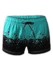 Aleumdr Womens Printed Wide Waistband Swim Shorts Trunks Boyshort Bottoms with Pockets