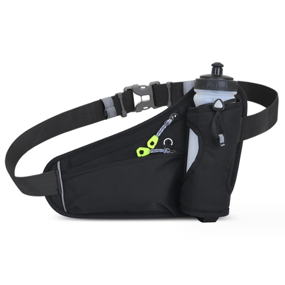 DZOZO Running Fanny Pack with Bottle Holder Waist Fanny Pack Bum Bag Fitness Waist Bag Bottle Holder Fanny Pack Cycling Waist Bag Running Bag Outdoor Sport Waist Bag with Reflective Strips
