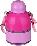 Thermal Stainless Steel Food Jar with Insulated Two Tier Bento Lunch Box and Soup Thermos for Kids and Adults, 35-Ounce, Pink