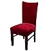smiry Velvet Stretch Dining Room Chair Covers Soft Removable Dining Chair Slipcovers Set of 4, Wine Red