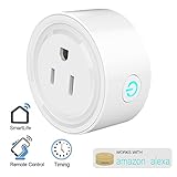 Smart Plug, Mini Outlet Plug Wifi Socket with Timing Function, No Hub Required, Remote Control Devices from Anywhere, Works with Amazon Alexa, Kids Room Assistant by Kulussy (White)