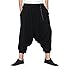 ellazhu Men Dance Hippie Zipper Baggy Pockets Big Crotch Harem Pants GYM100 Black
