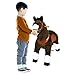PonyCycle Official Riding Horse Toy No Battery No Electricity Mechanical Pony Chocolate Brown with White Hoof Giddy up Pony Plush Walking Animal for Age 4-9 Years Medium Size - N4152