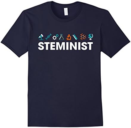 Men's Scientist T shirt for a science march or rally: Steminist! Medium Navy