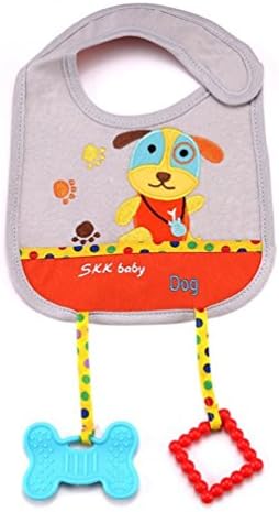 Baby Bibs with Teether Toy Dog Animal Style Waterproof Cloths Saliva Towel Style