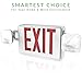 Sunco Red Exit Signs With Emergency Lights, Two Adjustable Square LED Lights, 94V-0 Fire Resistant, Backup Battery, 120-277V, Wall Or Ceiling Mount, Commercial Grade Double Sided.