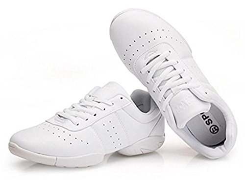 WUIWUIYU Women’s Girls’ Lace-Up Aerobics Gymnastics Cheerleading Dance Shoes Sport Training Sneakers
