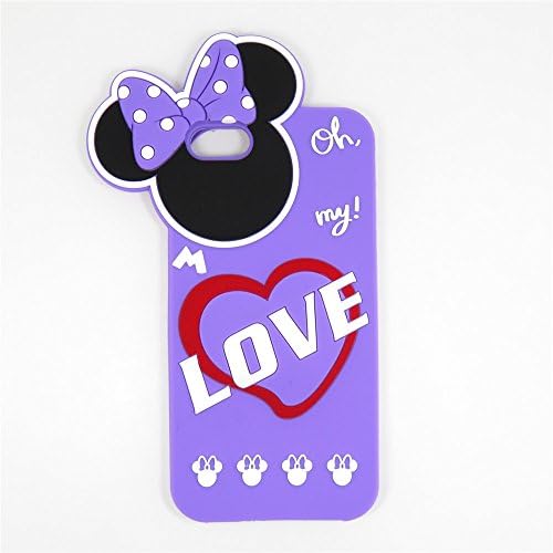 Samsung Galaxy Grand Prime G530 Case, Maoerdo Cute 3D Cartoon Purple Mouse Figure Kitty Silicone Rubber Phone Case Cover for Samsung Galaxy Grand Prime G530