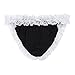 FEESHOW Men's Bowknot Sissy Maid Floral Lace Bikini Briefs Low Waist Panties Underwear Black Large (Waist 30.0-55.0