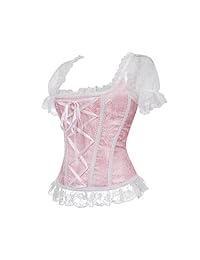 Disfraz de princesa renacentista de corsé con mangas florales en fruncido para mujer, elegante disfraz de Halloween