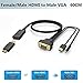 Female/Male HDMI to VGA Dongle Adapter with Audio,2Ft,Universal Active HDMI-VGA Connector Cable 1080P,Adaptador/Convertidor HDMI Out to VGA, Convert PS4,Xbox,TV Stick,PC,Laptop to Monitor,Projector