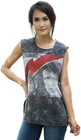 Bkktee David Bowie Lightning Aladdin Sane sleeveless Black Tank Top Shirt