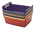 ECR4Kids ELR-20516-AS Assorted Small Bendi-Bins with Handles, Stackable Plastic Storage Bins for Toys and More, Assorted Colors (6-Pack)