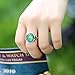 MOJO JEWELRY Gothic Flower Pattern Antique Sterling Silver Plating Oval Stone Color Change Mood Ring MJ-RS008