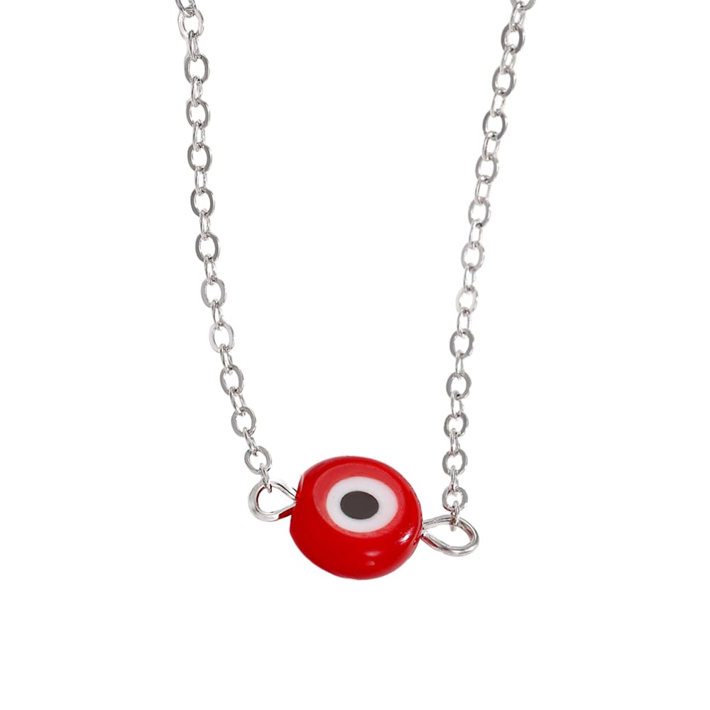 Evil Eye Tiny Pendant With Chain, Red