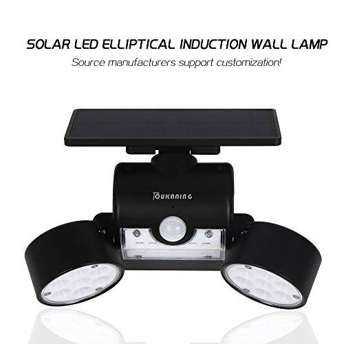 OUKANING Solar Lights Outdoor Motion Sensor Solar Garden 30 LED Super Bright with Solar IP65 Waterproof Wall Lamp Outdoor Lamps 360 ° Rotatable Dual Headlight for Garage