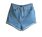 Juniors's Denim Vintage Retro High Waist Jeans Short