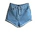 Juniors's Denim Vintage Retro High Waist Jeans Short